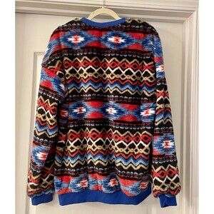 Warm Fluffy Oversized Multicolored Sweater Size L See Measurements